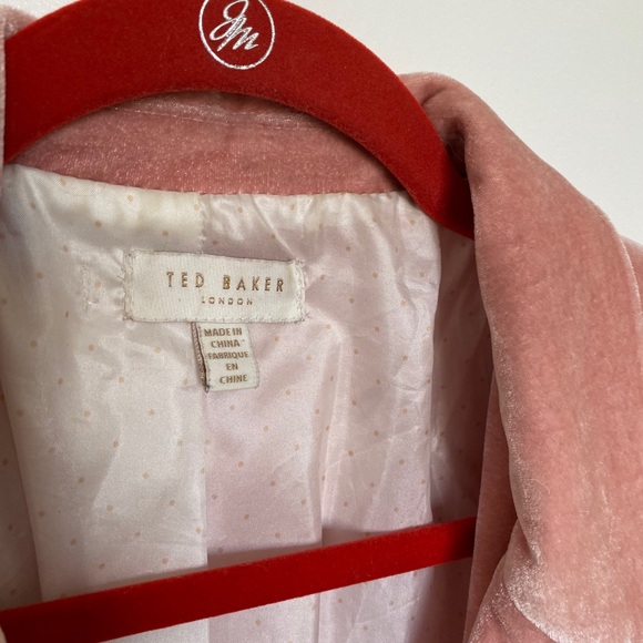 Pale pink Ted Baker Velvet blazer - Picture 2 of 4